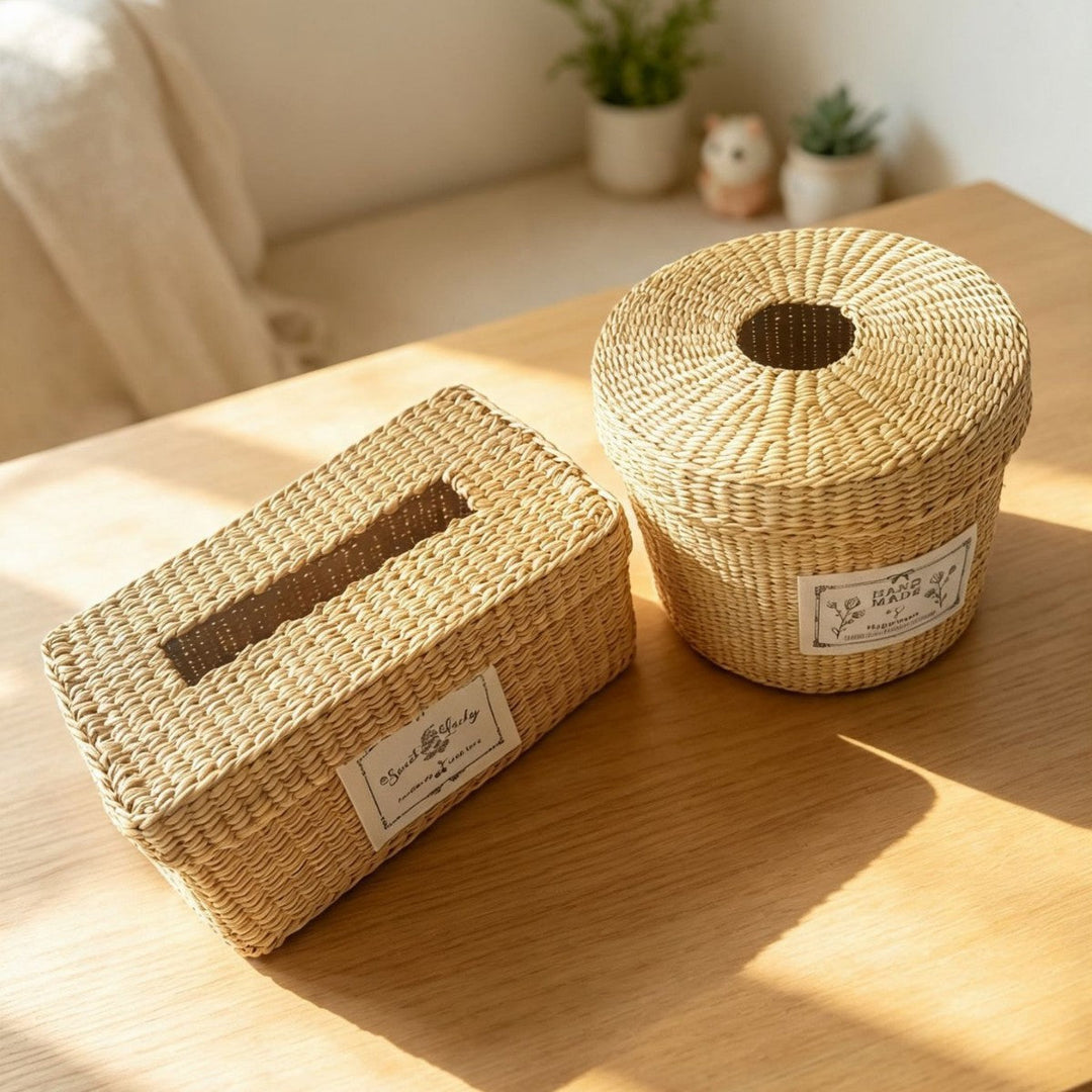 Natural Fiber Decorative Storage Box