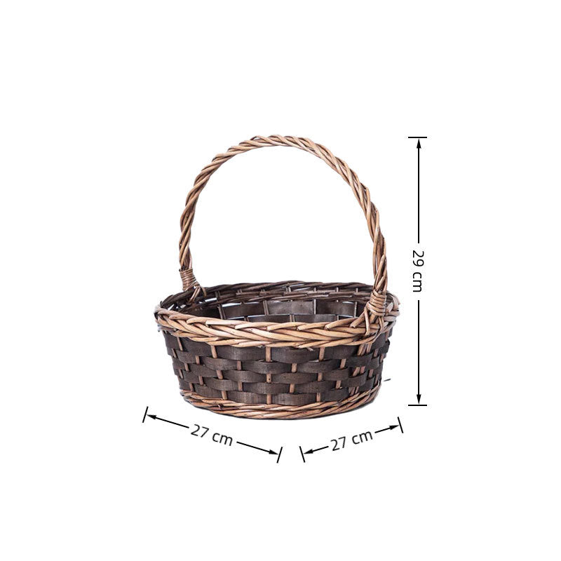 Handcrafted Woven Storage Basket with Carrying Handle