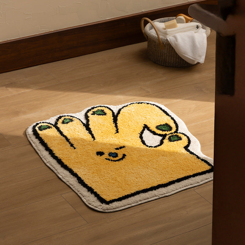 Funny hand-shaped bath mat made of non-slip microfiber plush