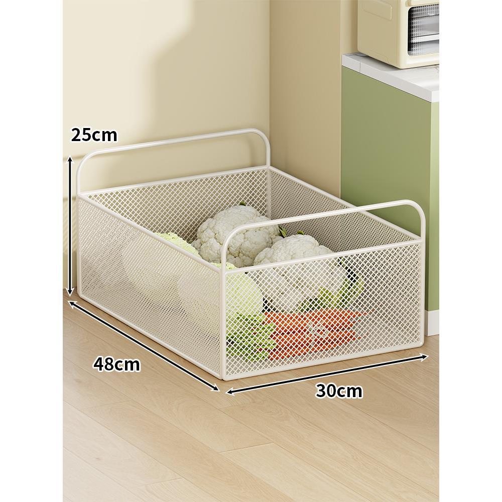 Mobile Mesh Storage Basket with Handle and Locking Casters