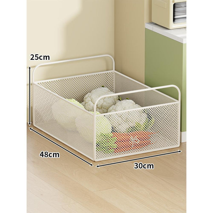 Mobile Mesh Storage Basket with Handle and Locking Casters