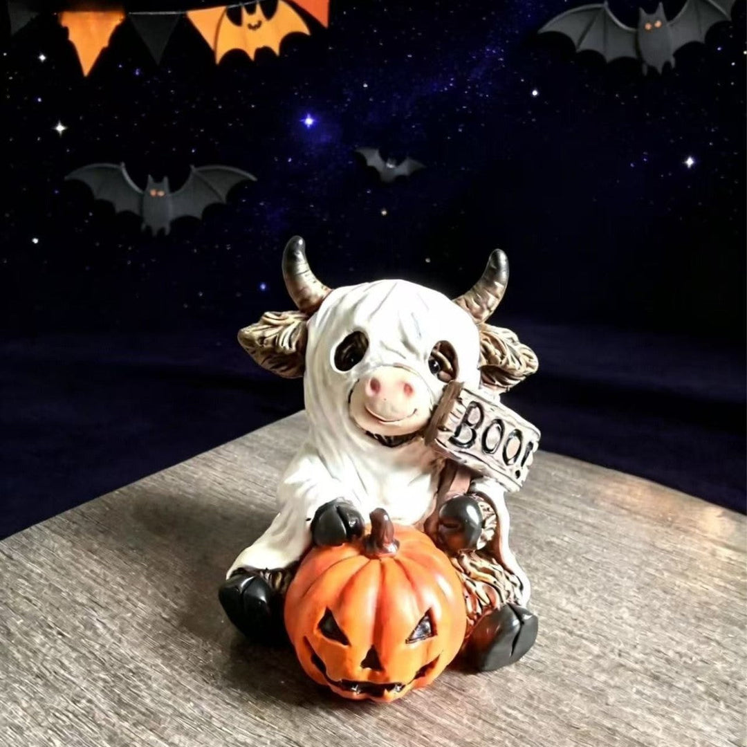 Funny Halloween Cow Figurine