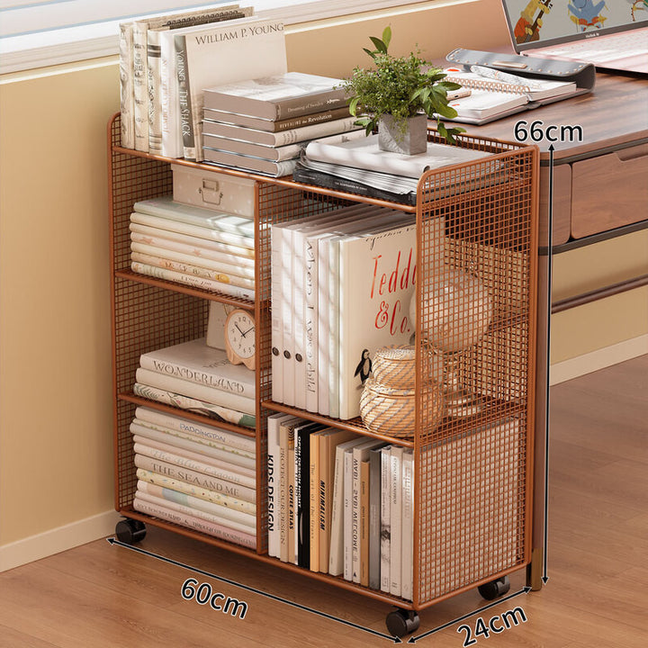 Modern Wire Grid Bookshelf Organizer