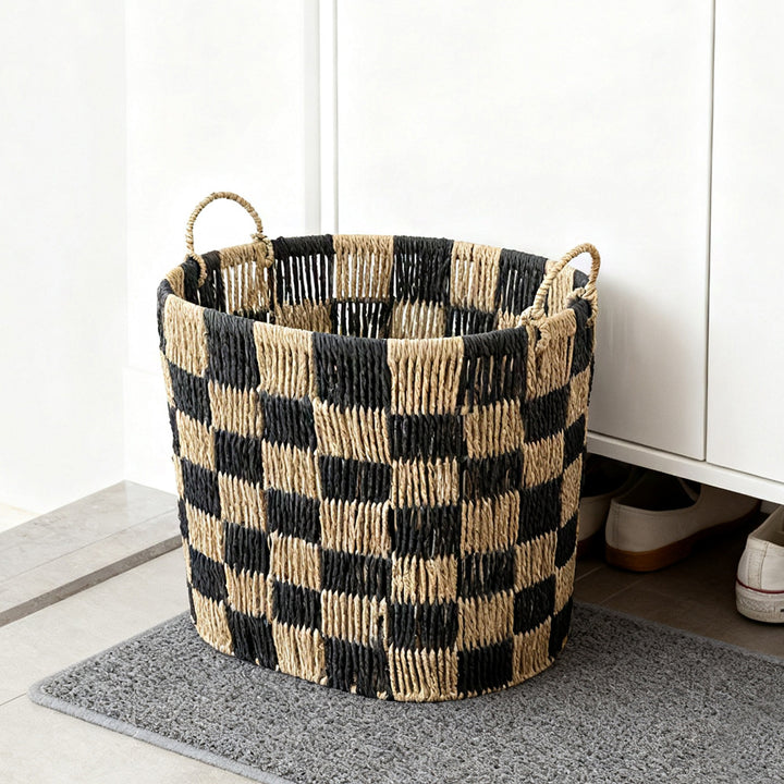 Stylish storage basket with handles