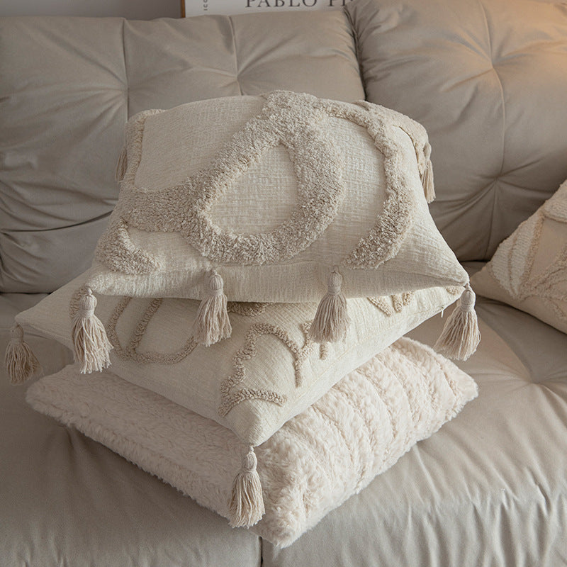 Textured Leaf Design Throw Pillow