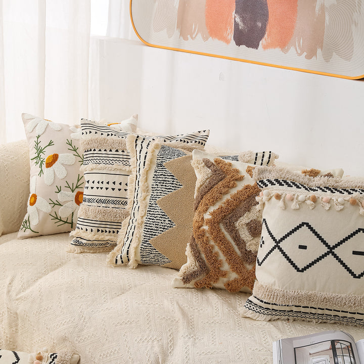 Decorative Tufted Geometric Throw Pillow