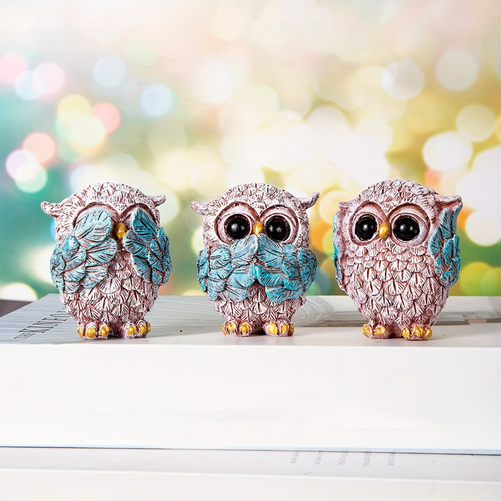 Decorative Owl Figurine Set
