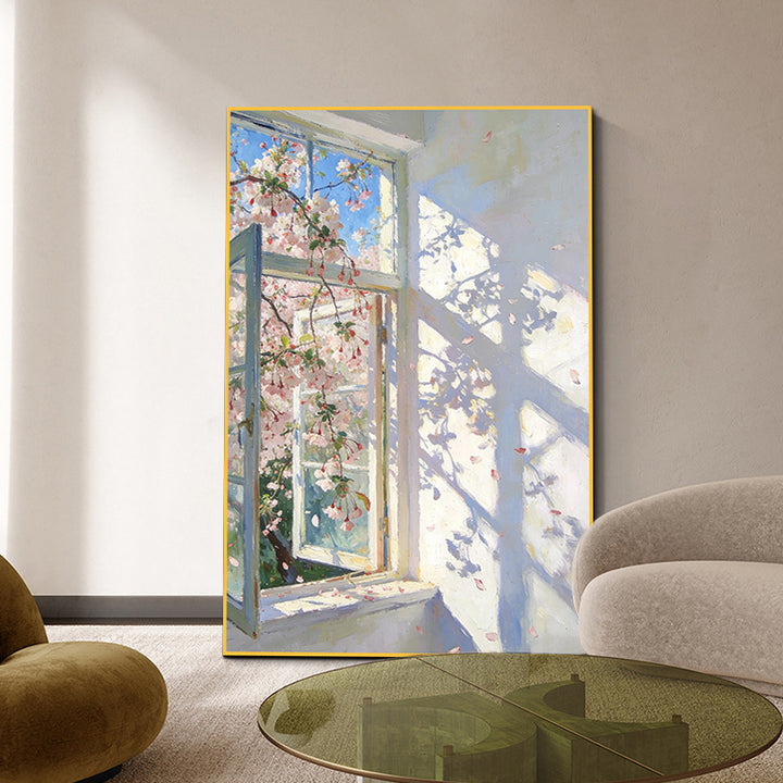 Floral Window Scene Art Print