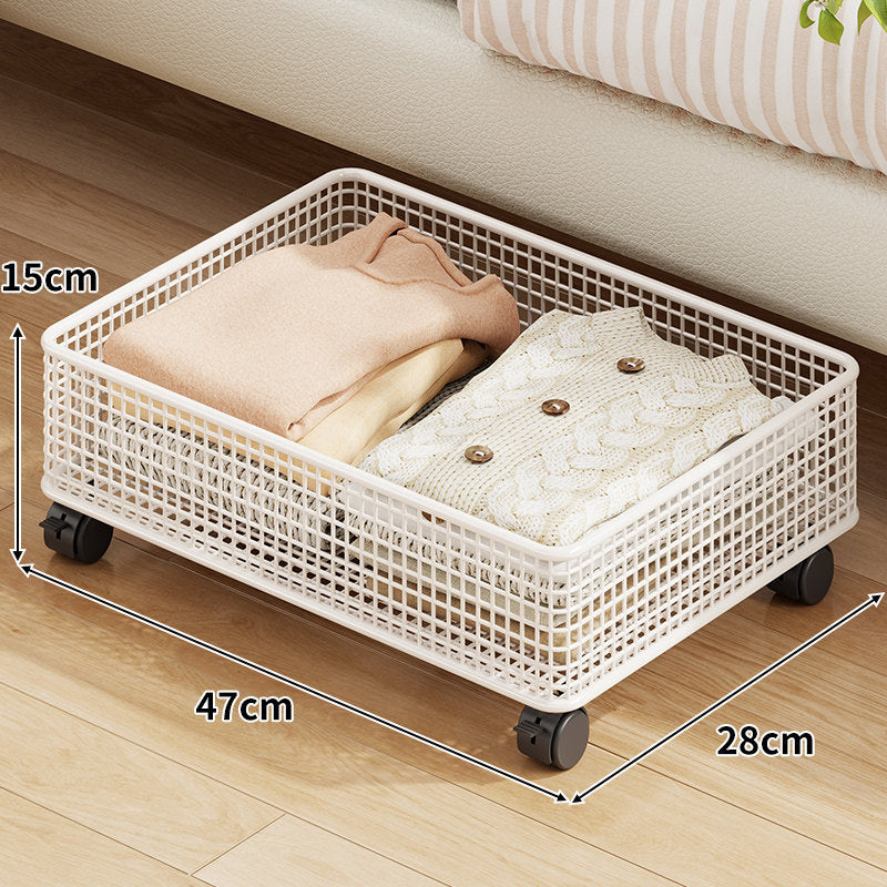 Low-Profile Ventilated Under-Bed Storage Drawer on Swivel Casters