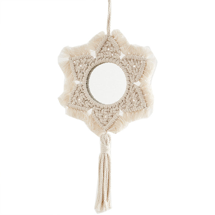 Macrame Star-Shaped Wall Mirror