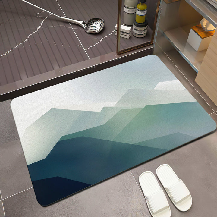 Scenic Mountain Landscape Bath Mat