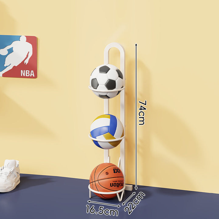 Multi-Tier Vertical Sports Ball Storage Rack with Wall-Mount Option