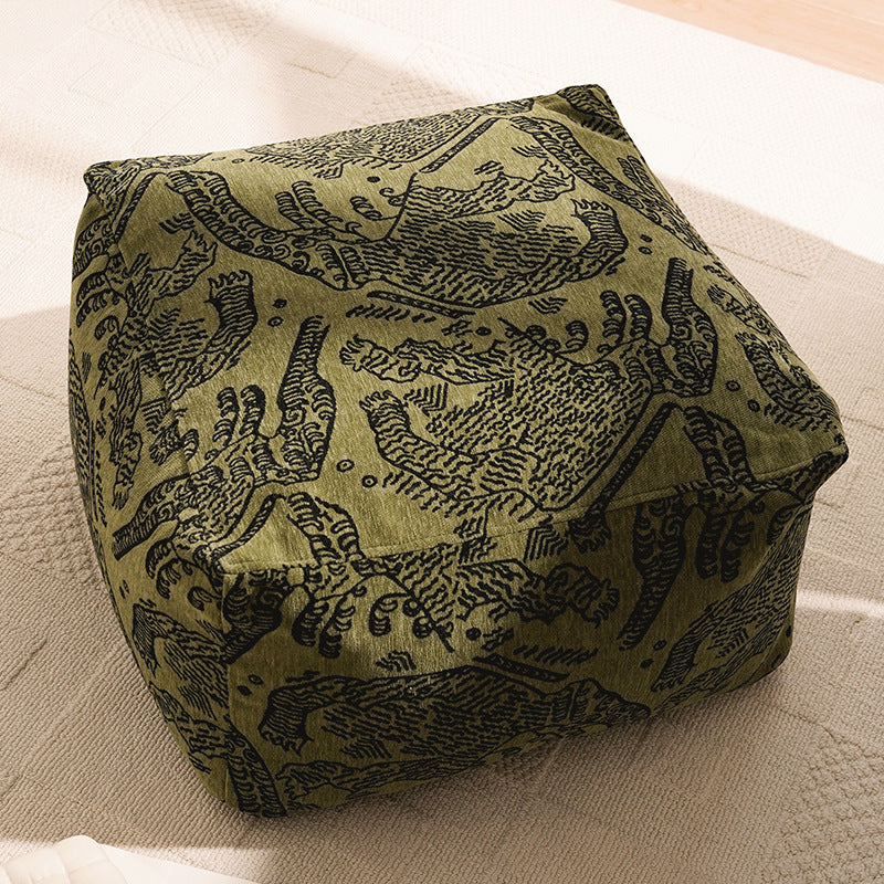 Elegant Geometric Patterned Floor Pouf