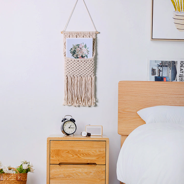 Artistic macrame wall decor with beautiful fringe decoration