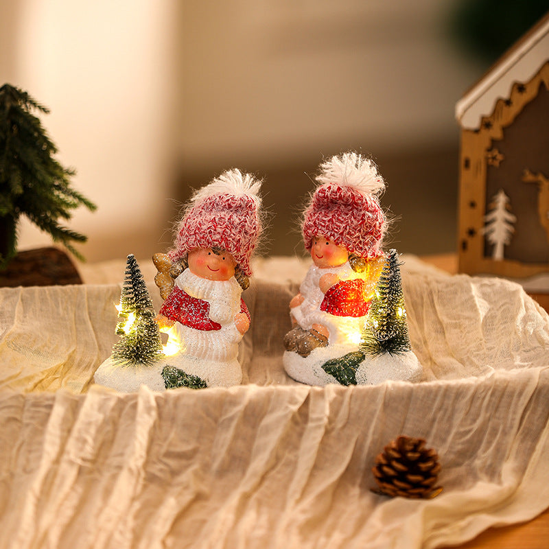 Cute Christmas figure with light decoration