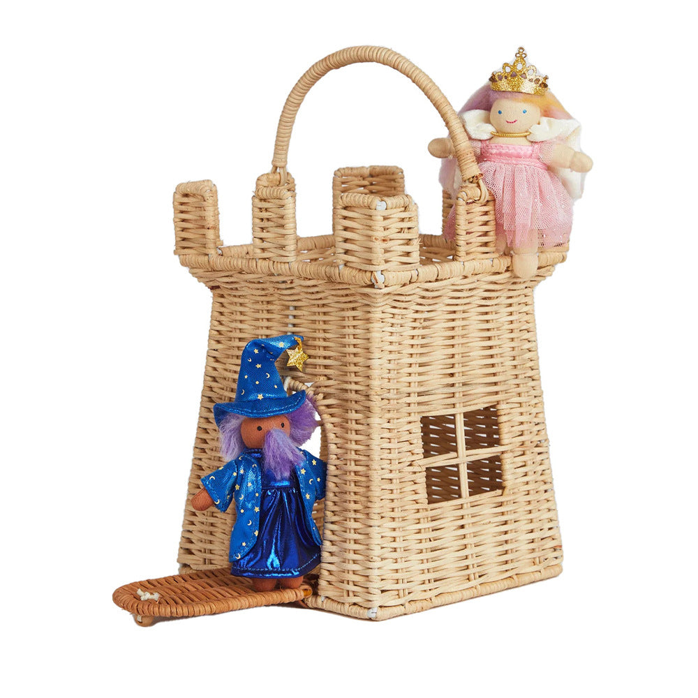 Playful basket in castle design