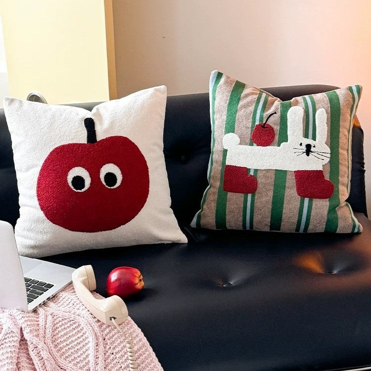 Playful Fruit-Themed Throw Pillow