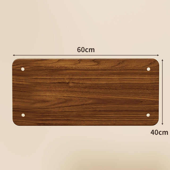 Compact Square Bamboo Shelf Panel with Rounded Corners and Pre-Drilled Mounting Holes