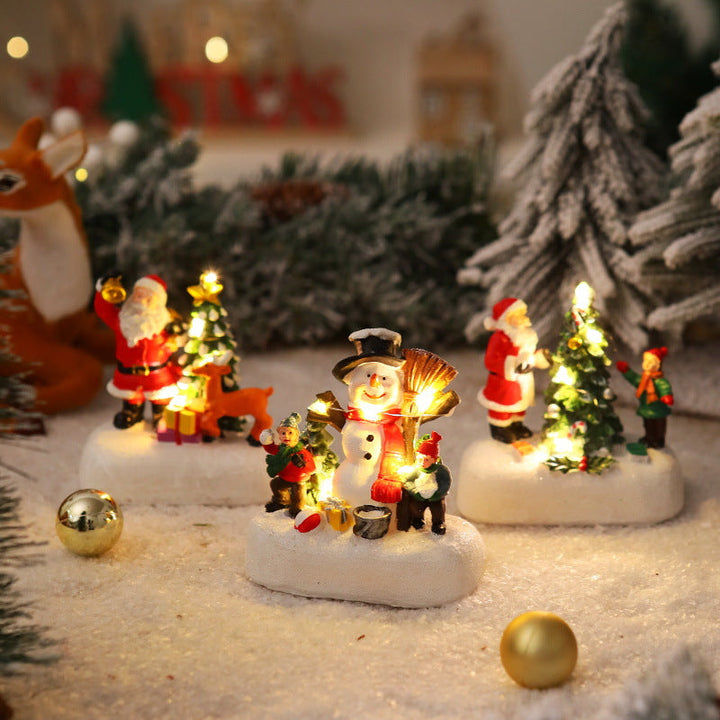 Illuminated Christmas figure with Christmas tree