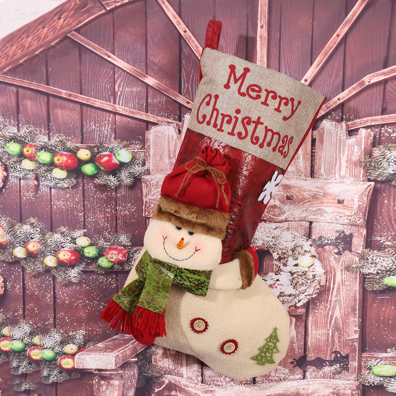 Cute Christmas stocking with snowman motif