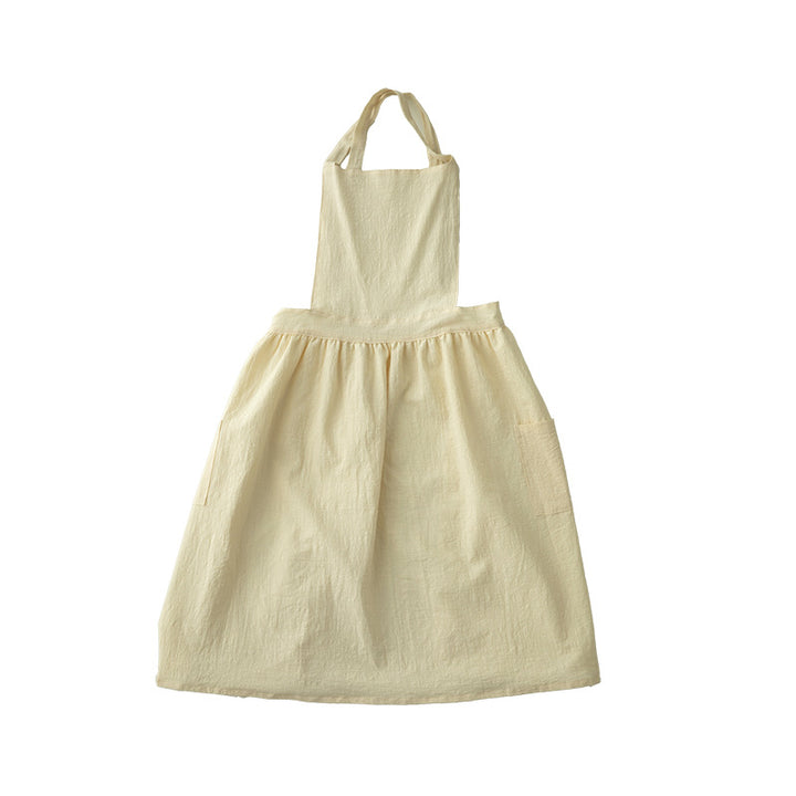 Light cotton dungaree dress with adjustable straps and side pockets