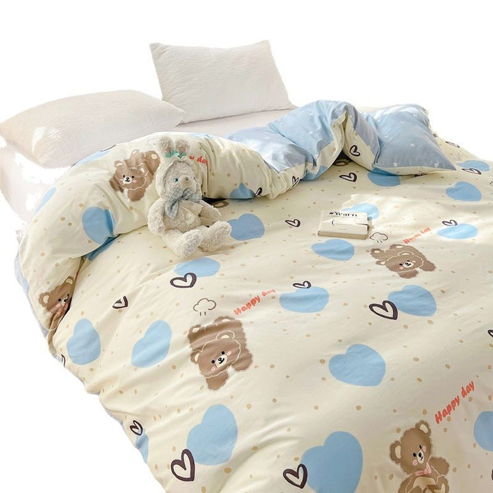 Playful Heart Pattern Duvet Cover Set