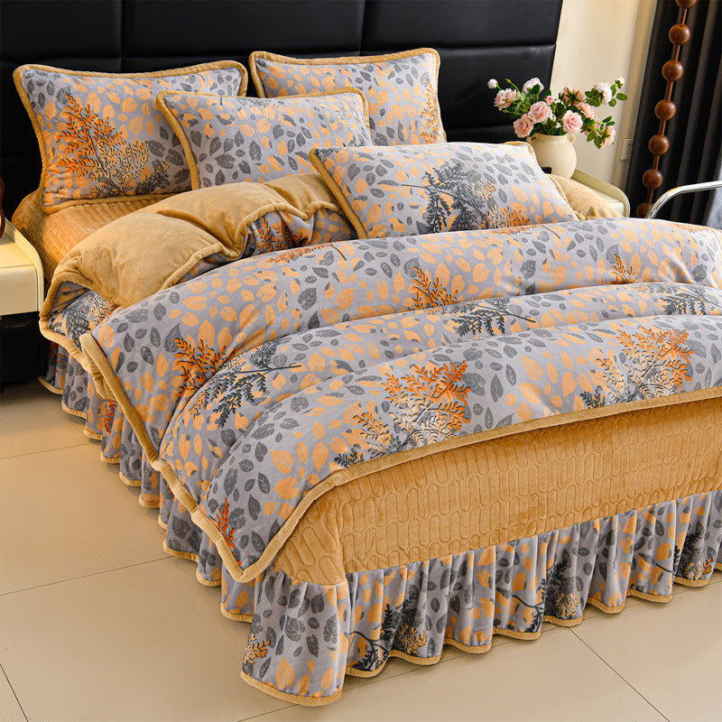 Luxurious Floral Embroidered Bedding Set