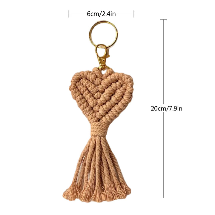 Macrame Heart Keychain Holder