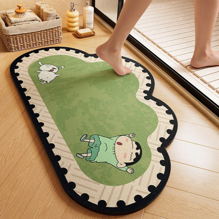 Cartoon-Themed Plush Bath Mat