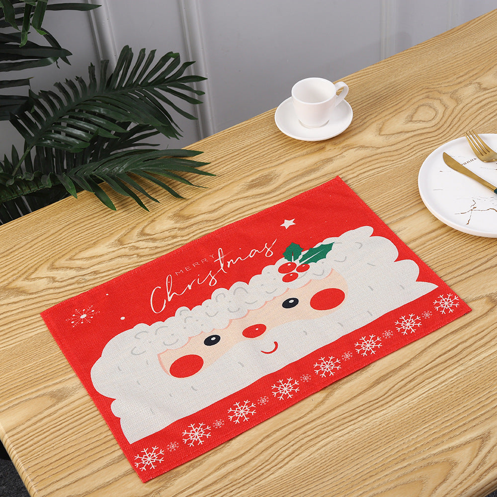 Christmas place mats with festive Santa motif
