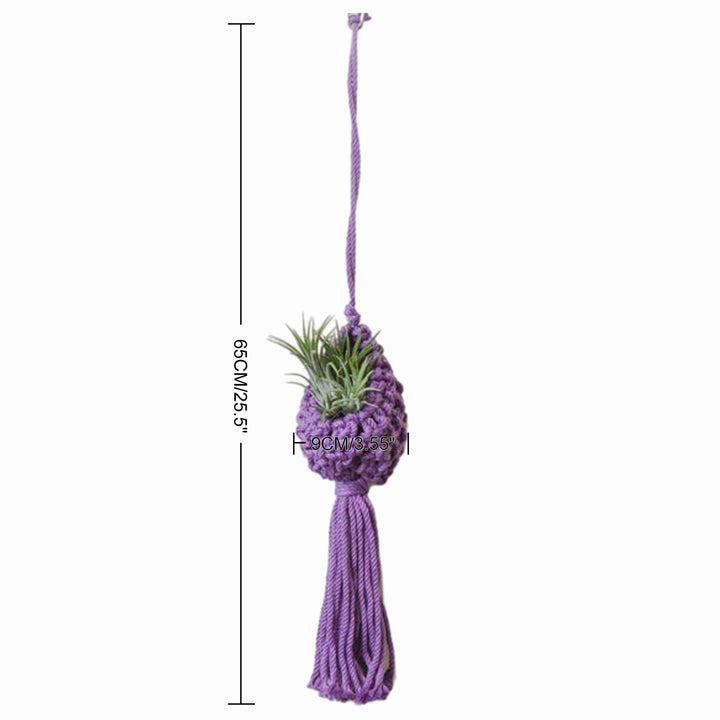 Macrame Hanging Plant Holder with Decorative Tassel