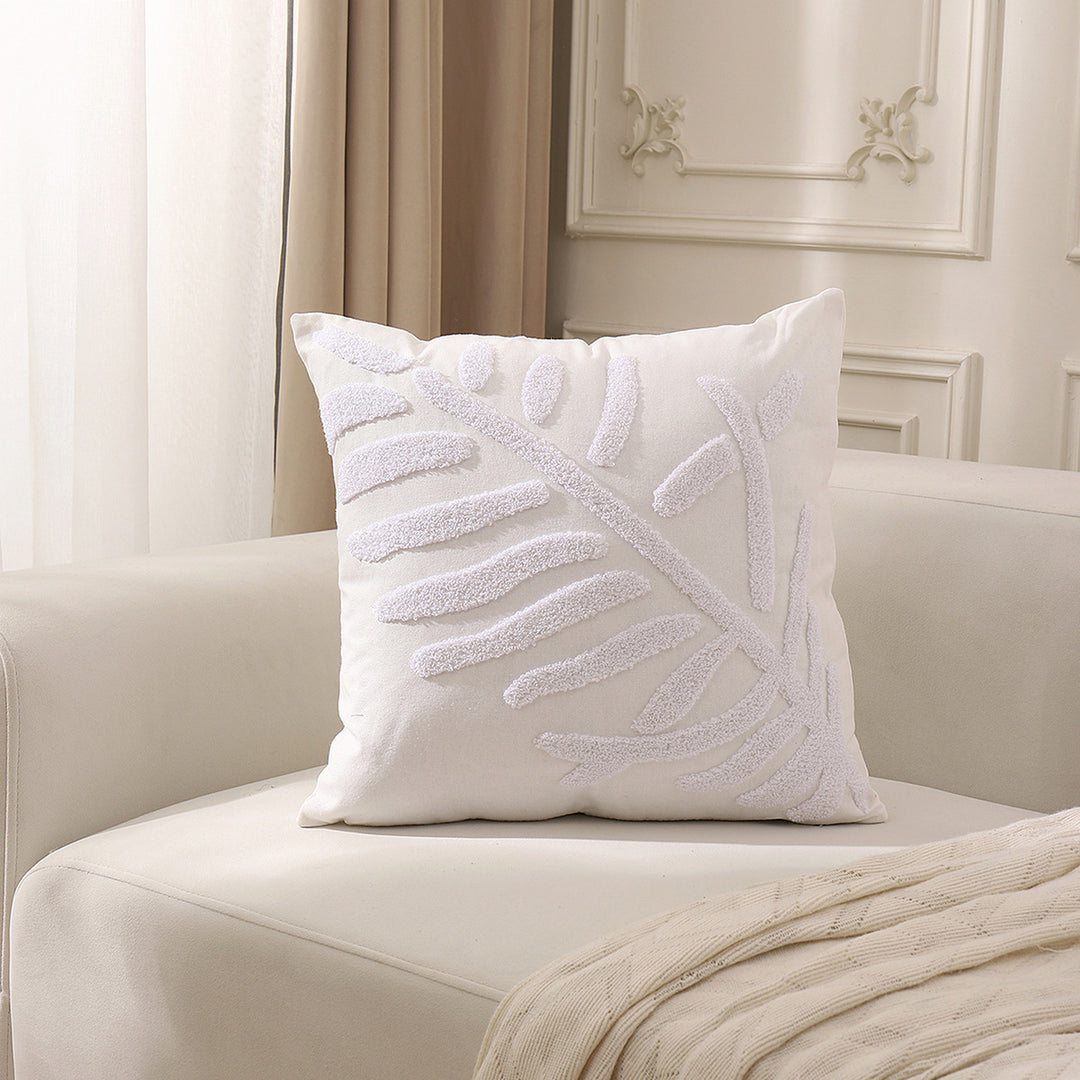 Textured Leaf Pattern Decorative Throw Pillow