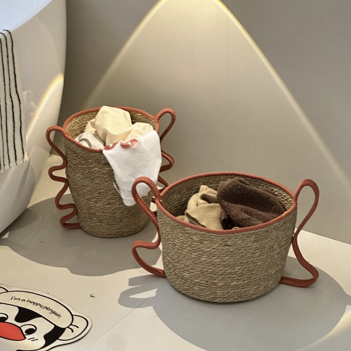 Handwoven Decorative Basket Made of Natural Materials