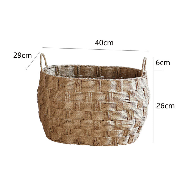 Decorative storage basket made of natural material