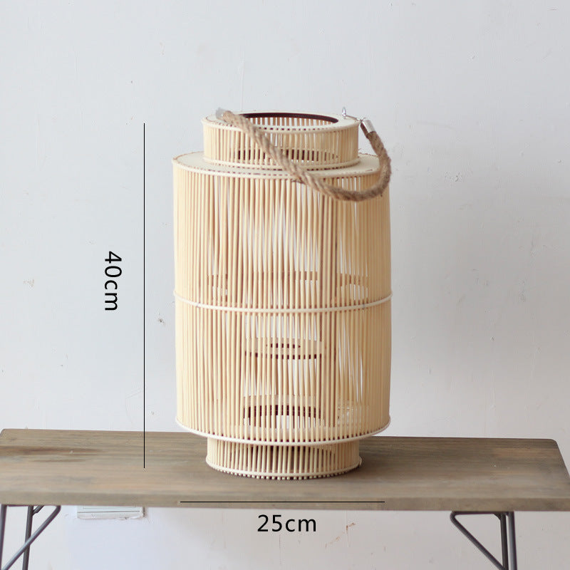Decorative lantern made of woven material