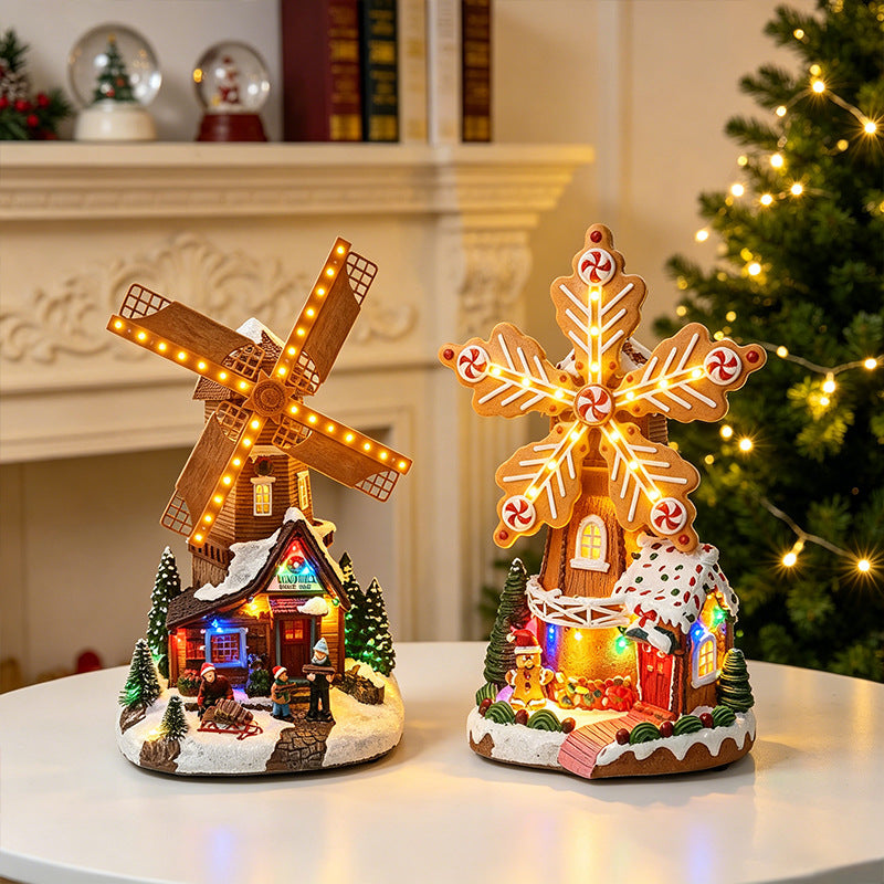 Illuminated Windmill Decor