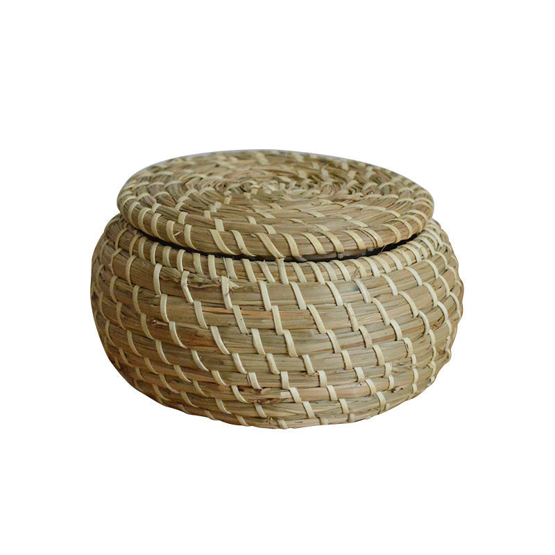 Handcrafted storage basket set made of natural rattan