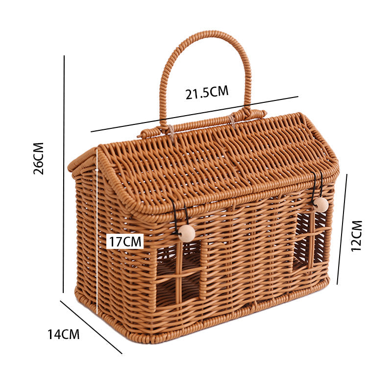 Charming Woven Storage Basket with Lid