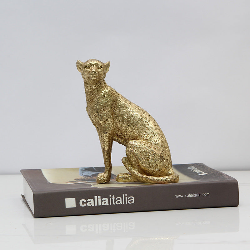 Decorative Golden Leopard Figurine