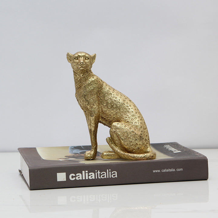 Decorative Golden Leopard Figurine