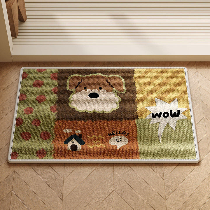 Patchwork Cat-Themed Area Mat