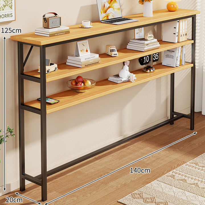 Narrow Industrial Console Table with Slim Profile