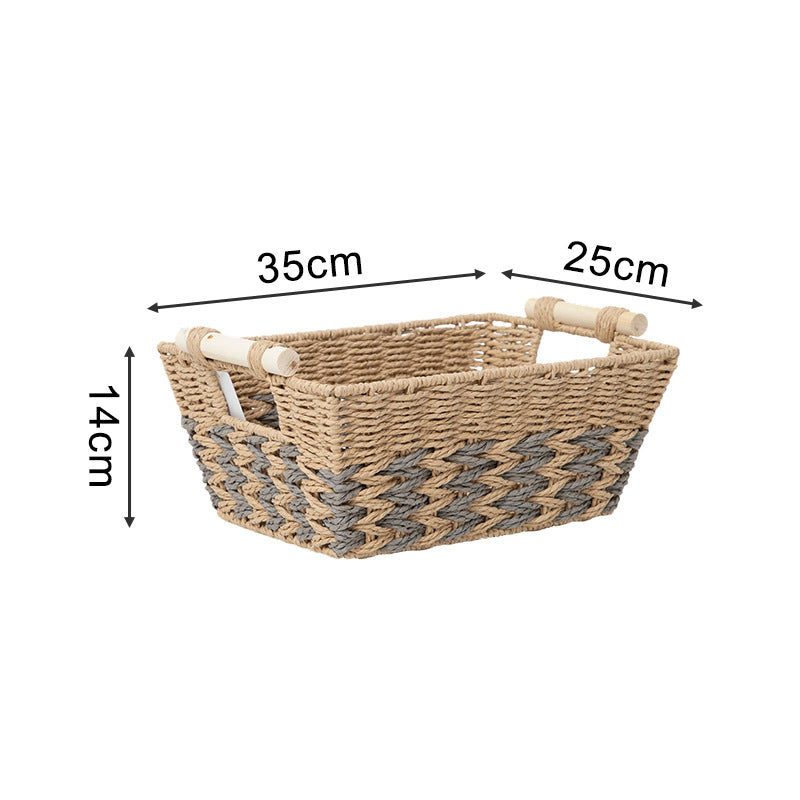 Handcrafted storage basket made of braided natural material