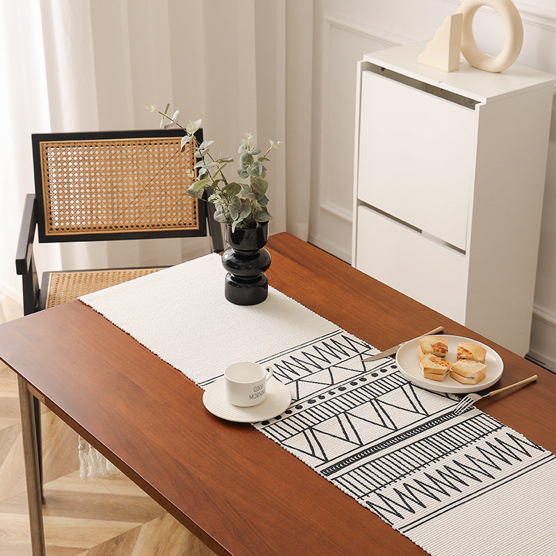 Handwoven cotton table runner