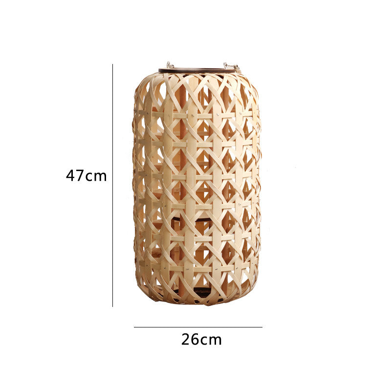 Elegant lantern made of handwoven natural material