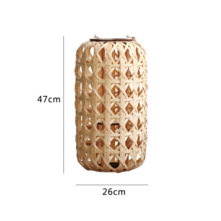 Elegant lantern made of handwoven natural material