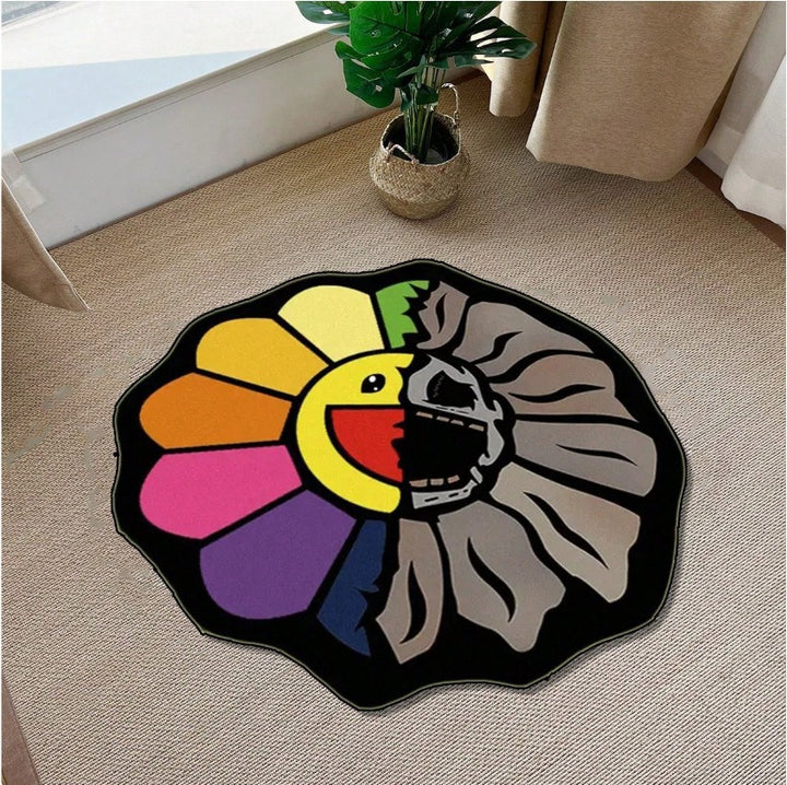 Floral Patterned Decorative Bath Mat for Bathroom