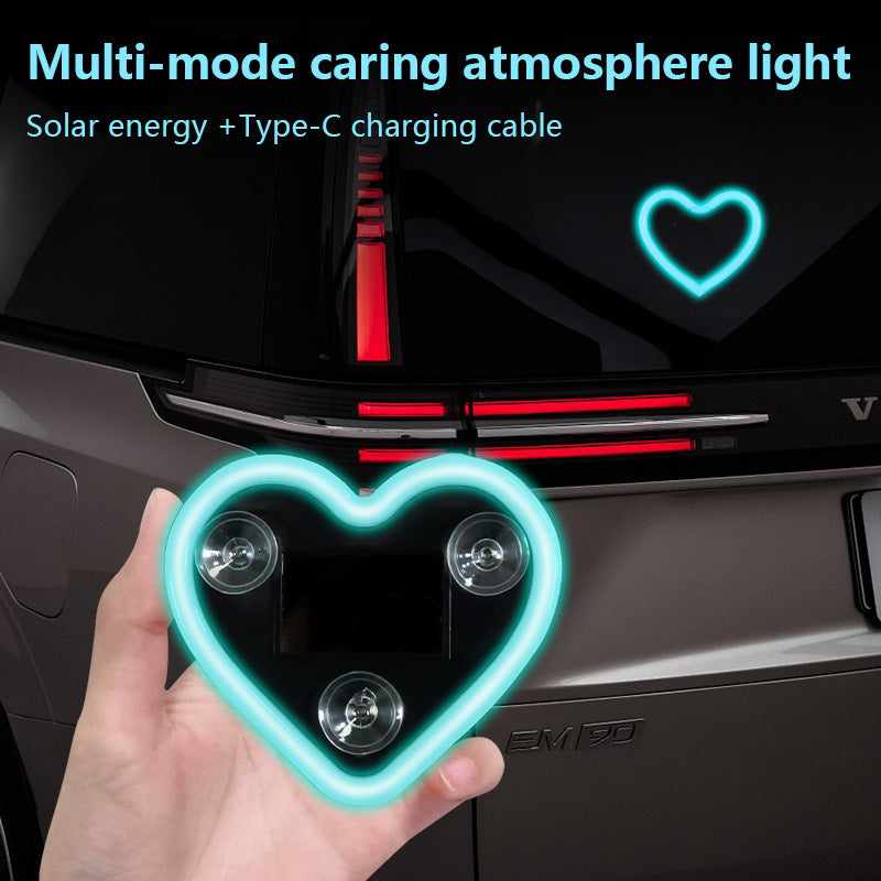 Heart-shaped suction cup LED ambient night light