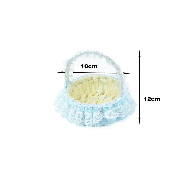 Decorative Lace Trim Woven Basket