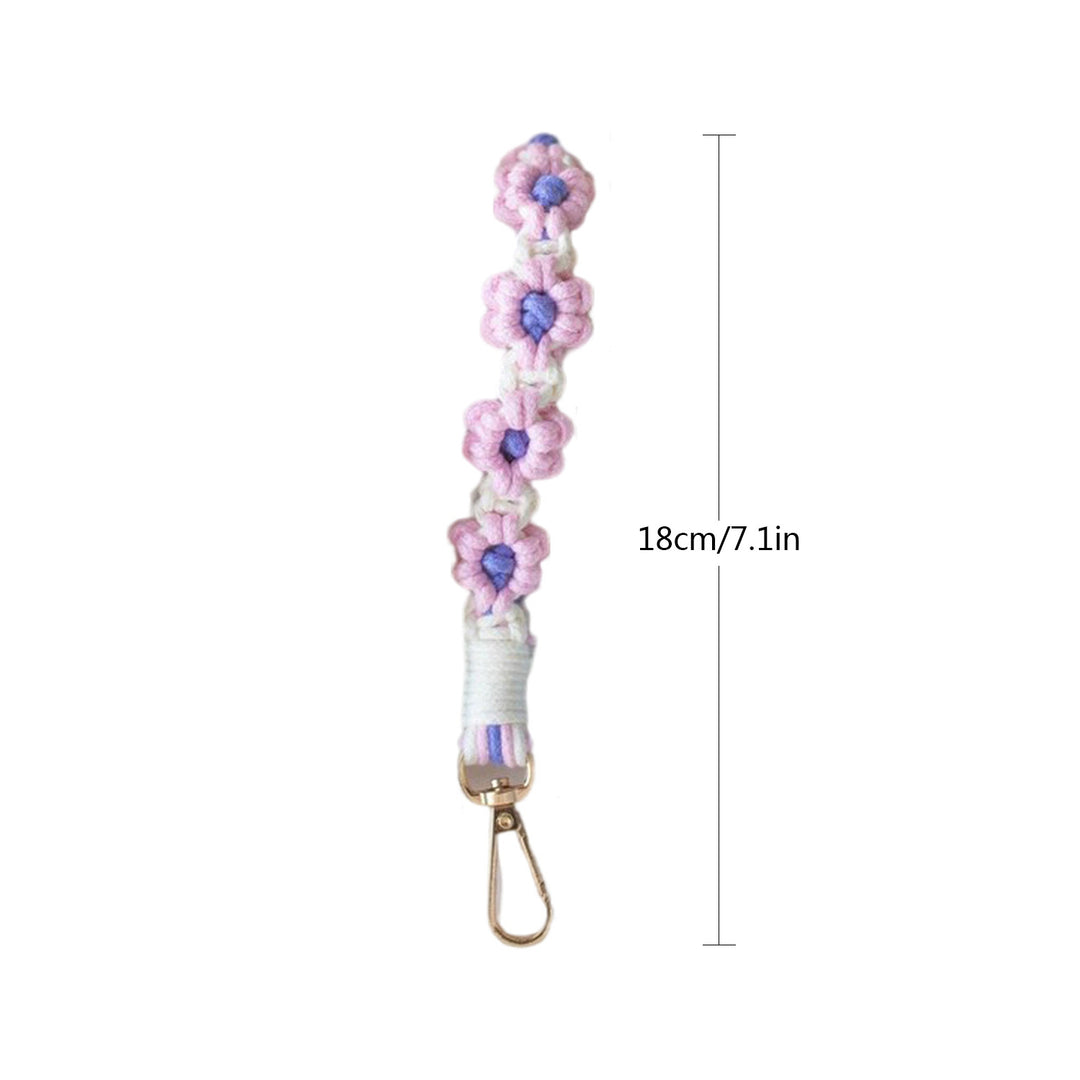 Macrame Keychain Holder with Floral Design